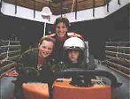 TV personality Pam Royale and her children aboard "Leicester Challenge"