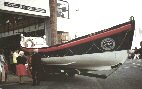 Pulling Lifeboat "Queen Victoria" being hauled into the current Redcar Lifeboat Station, August 1999