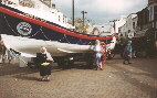 Pulling Lifeboat "Queen Victoria" on display in the shopping area of Redcar, August 1999