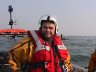 Helmsman Andy Stonehouse at the controls of "Leicester Challenge"