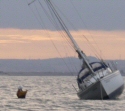 Yacht aground at Redcar
