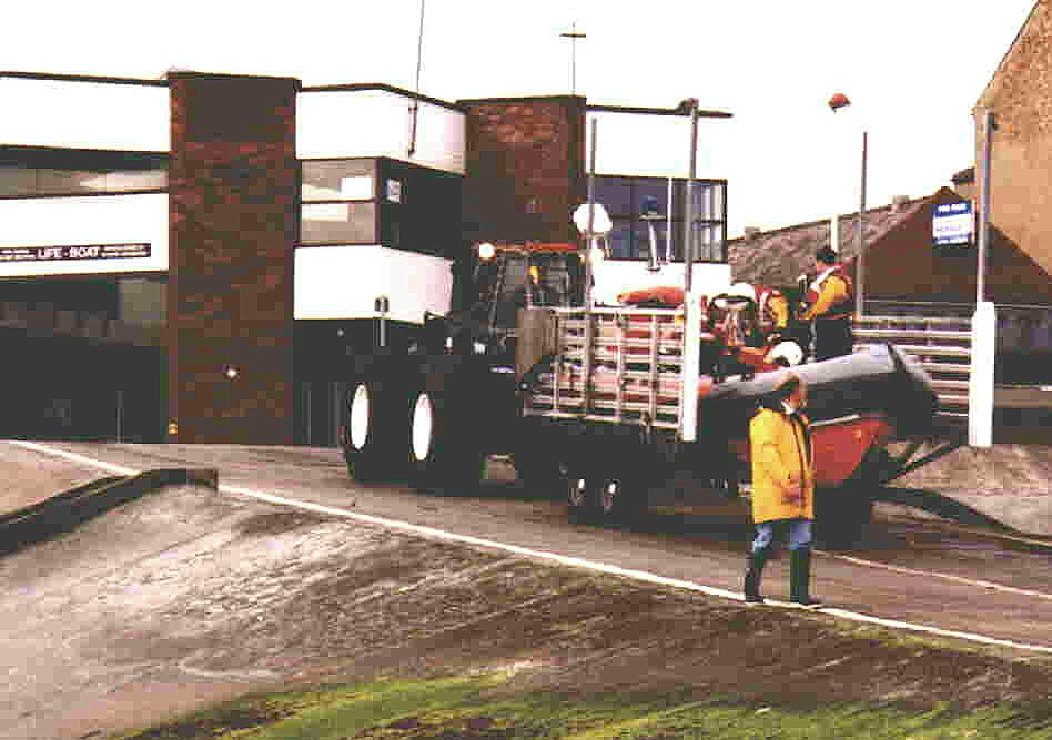Leicester Challenge launching down the slipway